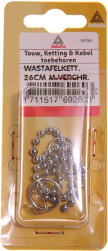 Deltafix wastafelketting messing verchroomd 26 cm 1 st.