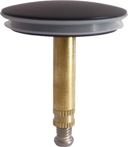 RVS Afvoerplug badkamer - Badkuipstop met afdichting  verstelbare Gootsteenstop universele Afvoerplug - 43 mm Zwart