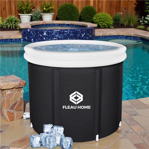 IJsbad  Opblaasbaar Zitbad met Dubbel Isolerend Zitkussen & Pomp  480L Dompelbad voor 2 Personen  UV-bestendig & Opvouwbaar  Perfect voor Wim Hof Methode en Spierherstel