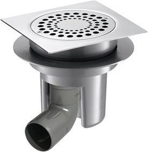 Harde vloerhevel 150x150 regelb hoogte horiz uitg. bocht Ø50