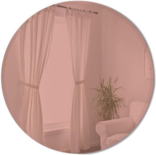 Umbra Hub spiegel 91x91x3cm met roze gloed glas koper