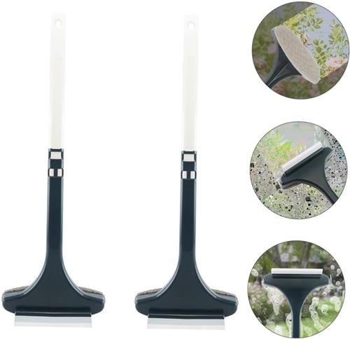SNQ 2 stuks - Reinigingsborstel - Reinigingsborstel voor raamhorren - Raamhorrenborstel - Afneembaar - Raamreinigingsgereedschap - Geschikt voor thuisgebruik - Eenvoudig te reinigen gaashorren - Wit en groen