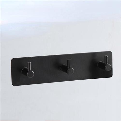 Handdoekhaakjes - RVS - Zelfklevend Handdoekhaak - Handdoekhouder - Vaatdoekhouder - Wandhaak - 3 in 1 - Zwart