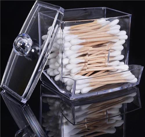 Oorstokjes Dispenser | Wattenstaafjes Houder | Wattendispenser | Oorstaafjes Organizer| Transparant Acryl