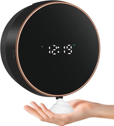 SNQ Zeepdispenser - Automatische schuimzeepdispenser - Zwarte sensor dispenser voor wandmontage - Contactloos en batterijgevoed - Voor keuken en badkamer - zwart