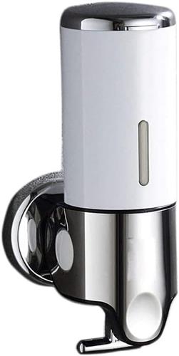 KZQ Zeepdispenser - Wandmontage - Geborsteld roestvrij staal - Zeepdispenser - Hangende zeeppomp - Badkamer - 500ml- Toilet - Douche - Schuim - Wit