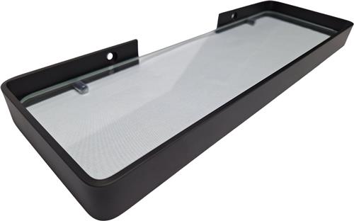 Hoexs Planchet 35cm - Badkamerplank - Zwart - RVS - Wastafel Glas - Wandplank Badkamer - Sanitair