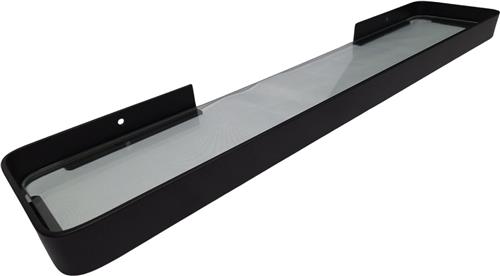 Doucherek 55cm - Zwart - Badkamerplank - Planchet - RVS - Wastafel Glas - Wandplank Badkamer - Sanitair