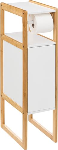 Toiletrolhouder Natureo met Reserverolhouder 33x20x80cm - Wit/Bruin