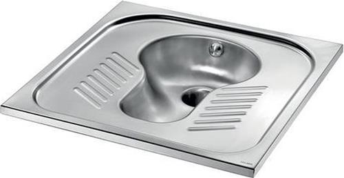 Hurktoilet SHA 700 1 sproeikop z. sifon Ø1 RVS gesat.