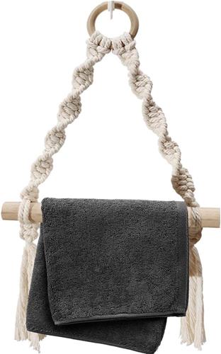 SNQ Toiletrolhouder - Toiletrolhouder in Boheemse stijl - Stijlvolle papieren handdoekhouder met rustiek decor - Veelzijdige hangende handdoekrolhouder - Perfect voor badkamer, keuken of camper