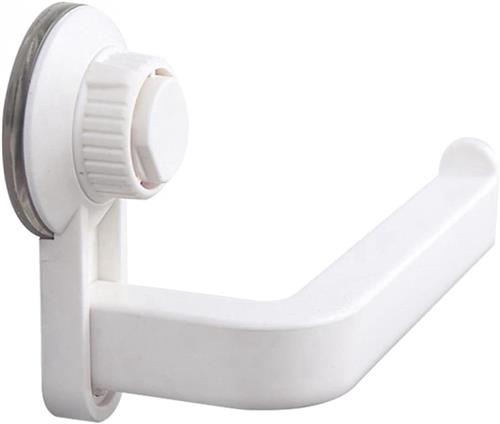 SNQ Toiletrolhouder, zelfklevend, opplakbare toiletrolhouder, toiletrolhouder met zuignap, zonder boren, wc-rolhouder met sterke hechting, voor badkamer keuken (Wit)