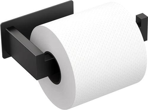 SNQ Papieren handdoekhouder - 1 stuk - Toiletrolhouder - Zelfklevend - Geen boren nodig - Voor badkamer, kast, toilet - Roestvrij staal - Badkameraccessoire - Zwart
