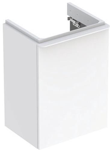 Geberit Smyle Square - Wastafelkast, 44x36x62 cm, 1 deur, scharnieren links, glanzend wit/mat wit 500.351.00.1
