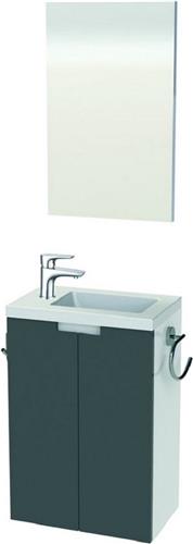 Allibert  Toiletmeubel CLOSY pack - Fonteinmeubel - gelakt - 2 deuren - wc rol- en handdoekhouder - anthraciet grijs gelakt - 40 cm breed