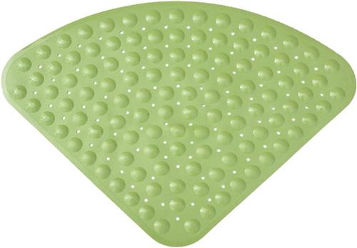 KZQ Waaiervormige antislipmat - badmat - loofah douchemat - met afwatering antislip - badmat - voetmat - 54 * 54 cm - driehoek - geschikt voor hoekdouche - antislip, massageoppervlak - groen