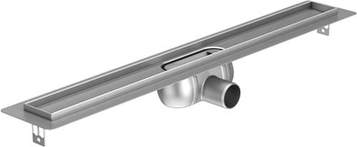 Aco ShowerDrain C douchegoot rvs m. vloerflens zonder rooster, 70mm breed, stankslot 50mm 685mm inb. diepte 92mm m. zijuitloop