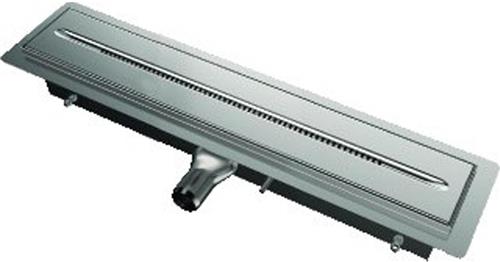 Aco WTW ShowerDrain douchegoot RVS m .vloerflens 800mm aansluiting links inbouw diepte 120mm kiwa