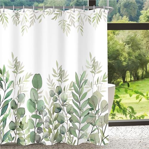 SNQ Douchegordijn - Douchegordijn van 180x180cm - Waterafstotend oppervlak - Wasbaar douchegordijn van polyesterstof - Geschikt voor badkamer, badkuip - Met 12 douchegordijnringen