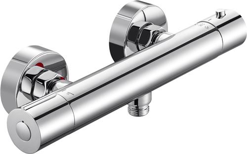 DERW MAX Thermostatische Douchekraan - Hartafstand 15 CM - Incl 38°c Veiligheidsslot - Chroom