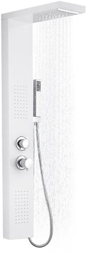Aufun Douchepaneel Roestvrijstaal Douchesysteem met Regendouche, Regendouchezuil, Massagedouche, Douchekolom Set met Handdouche voor Badkamer Douche, Wit
