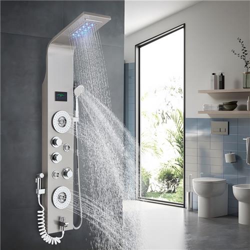 Grote hydromassage douchekolom LED-douchesysteem met groot LCD-scherm