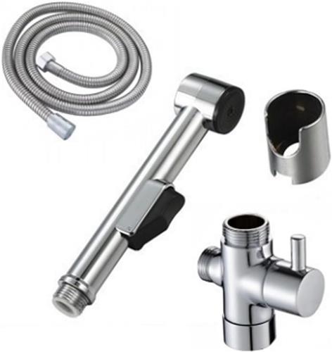 Bidet Handdouche voor Wastafel - Heupdouche voor Toilet - Bidet Handdouche - met 150 cm Doucheslang - 1/2 Omsteller en Toiletbeugel - Handsproeier met Kraanomstelventiel - Gepolijst