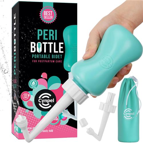 Cynpel Draagbaar Bidet voor Postpartum Zorg - 350ml Peri Fles voor Vrouwen - Ziekenhuis Tas Zwangerschap Essentials - Blauw