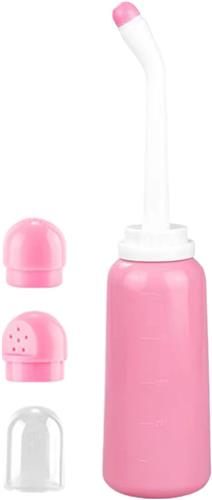 SNQ Vrouwelijke privédouche - Perineale sprayfles - met 2 sproeikoppen - Geschikt voor anus, billen en intieme zones - Roze