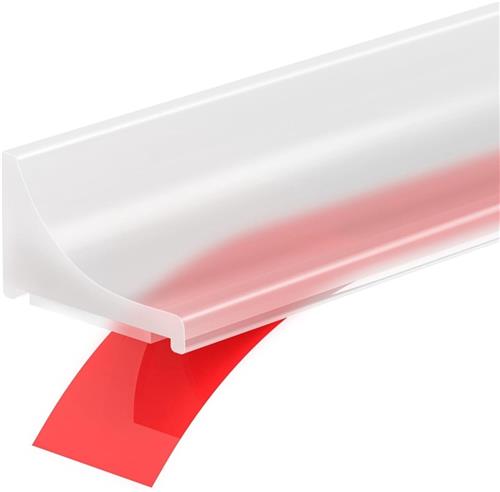 Daity 2m - Opvouwbare douchedrempel, douchedrempel waterbarrière en retentiesysteem, houdt water binnen de drempel, scheiding van droog en nat (Transparent)