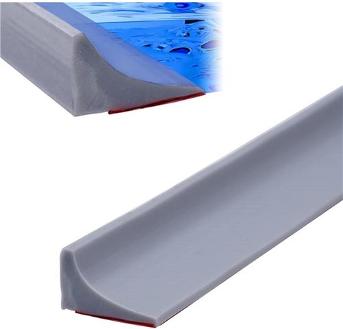 Daity 2m - Opvouwbare douchedrempel, douchedrempel waterbarrière en retentiesysteem, houdt water binnen de drempel, scheiding van droog en nat (grijs)