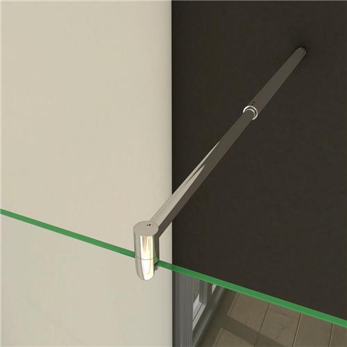 Stabilisatiestang is in lengte verstelbaar van 70 tot 120 cm ,voor glasdikte 6-10mm.