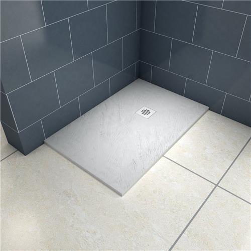 Douchebak 80x100x3 cm witte kunststeen