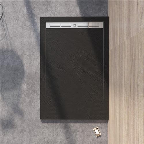 70x80x3cm Rechthoekige ronde douchebak douchebak met steeneffect voor douchecabine