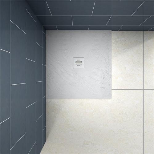 Douchebak 90x90x3 cm witte kunststeen