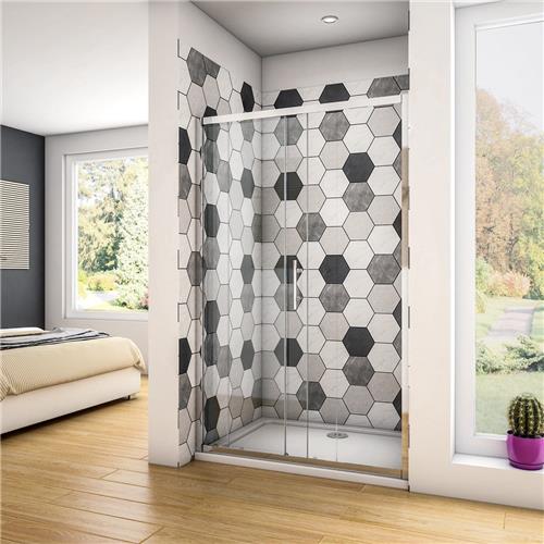 Schuifdeur 100x190cm, helder veiligheidsglas