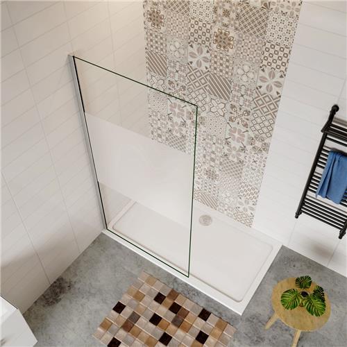 Inloopdouche 85x200cm ,8mm nano NANO EasyClean veiligheidsglas mat folie