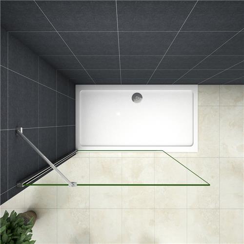 Inloopdouche 8mm NANO EasyClean veiligheidsglas160x200cm+45cm Stabilisatiestang,200cm hoog