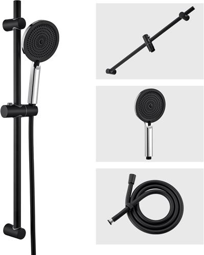 Sofetiy Max Doucheset met Handdouche - Handdouche ø 12.68 cm - 71 cm Glijstang - 4 standen - Mat Zwart