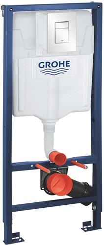 Grohe Rapid SL - Voorwand installatie voor hangende WC, bedieningsplaat Skate Cosmopolitan, wit-alpin 38772SH0