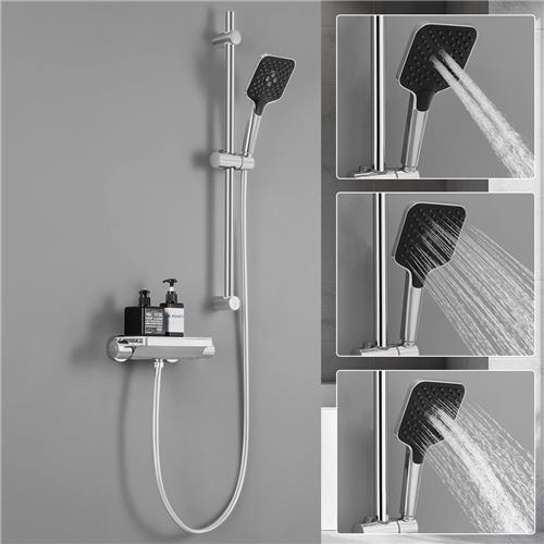 Lonheo max Doucheset - Chroom - Thermostatische Douchekraan - Handdouche met 3 Functie - Regendouche Chroom