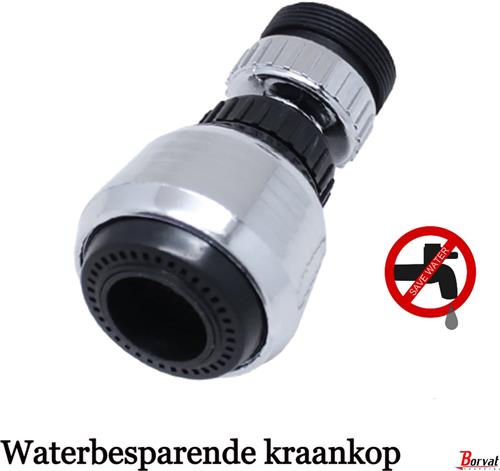 Borvat® | Draaibare Kraankop Opzetstuk - Kraan Wasbak Afwassen - Sproeier - Roterend