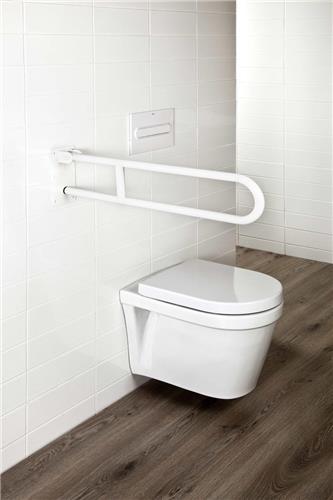 Allibert USIS toilet hendelgreep pivoterend - beugelvorm - RVS - wit - 70 cm breed