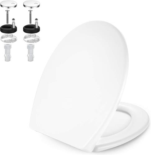 Coree WC Bril - Toiletbril O-zit - Softclose - Afklikbaar - Thermoplast - Wit - TS13