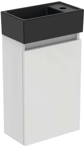 Ideal Standard Eurovit+ - Kast met fontein, 55x35x20 cm, 1 deurtje, glanzend wit/zijdezwart R0578WG