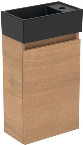 Ideal Standard Eurovit+ - Kast met fontein, 55x35x20 cm, 1 deur, eiken naturel/silky black R0578Y8