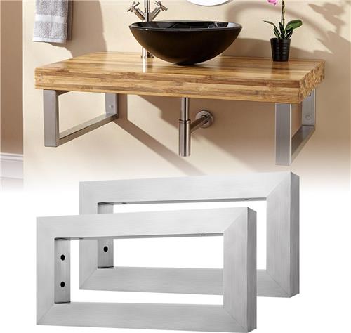 Set van 2 wandconsoles, plankdragers, console, wastafelhouder, roestvrij staal 300-400 mm, 30*15cm