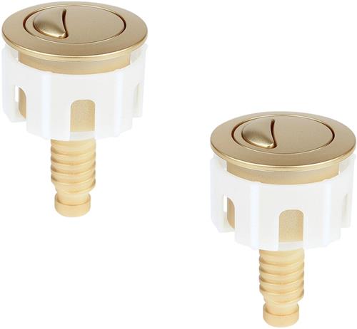 REFTTENW 2 Stuks Wc-Knop, Knop voor Wc-Spoelbak, Universeel, Rond, Afvoer van het Toilet, Knop voor Watertank, Voor Toilet, Badkamer Thuis - Goud