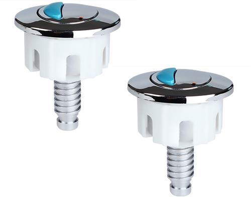 REFTTENW 2 Stuks Wc-Knop, Knop voor Wc-Spoelbak, Universeel,Ovaal, Afvoer van Het Toilet, Knop voor Watertank, Voor Toilet, Badkamer Thuis - Zilver