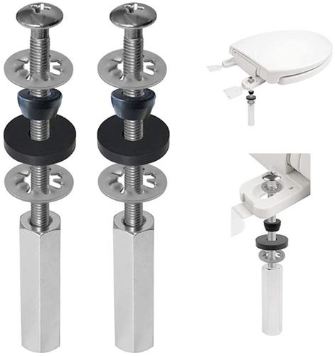 REFTTENW Wc bril - Wc bril scharnier set van 4 - Universele WC scharnieren, Wc bril scharnieren set, Bevestigingsset wc, RVS, Antislip, WC-bril reparatie set, Zilver
